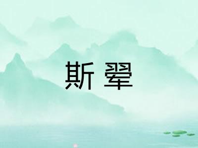 斯翚 斯翚