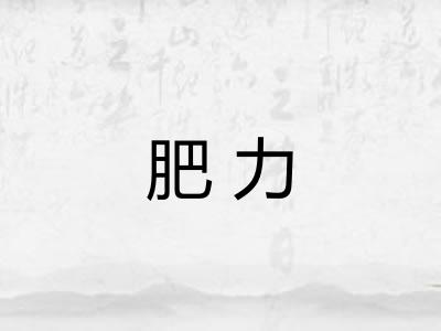 肥力 肥力