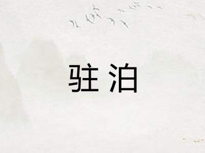 驻泊