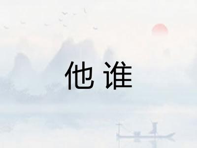 他谁