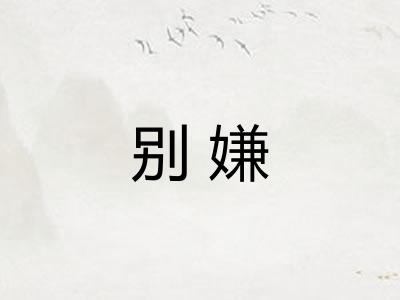 别嫌