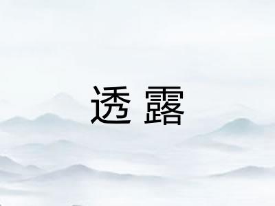 透露
