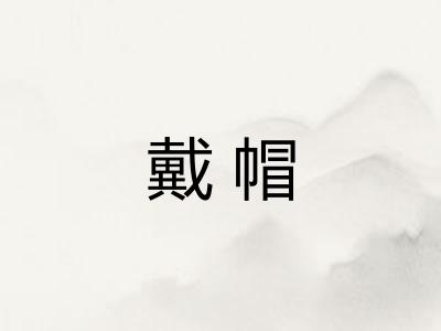 戴帽 戴帽
