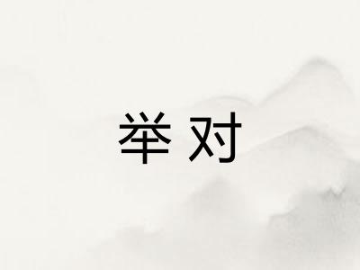 举对 举对