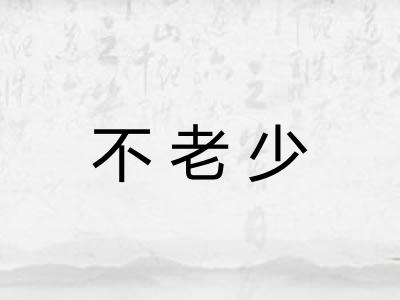 不老少