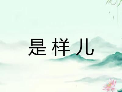 是样儿