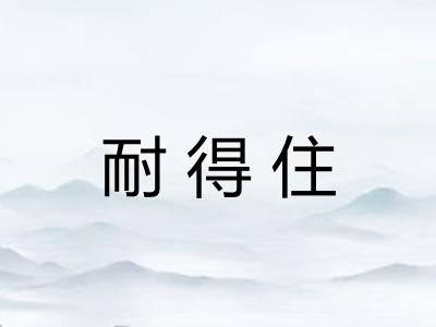 耐得住