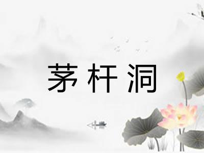 茅杆洞 茅杆洞