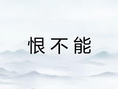 恨不能