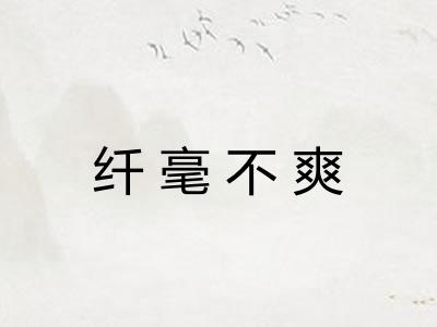 纤毫不爽
