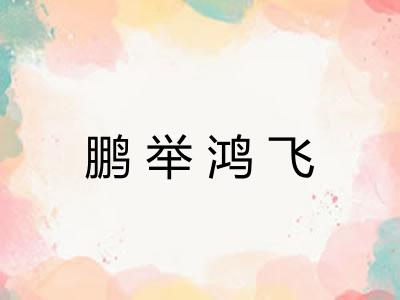 鹏举鸿飞