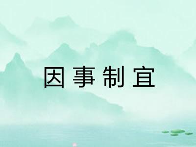 因事制宜