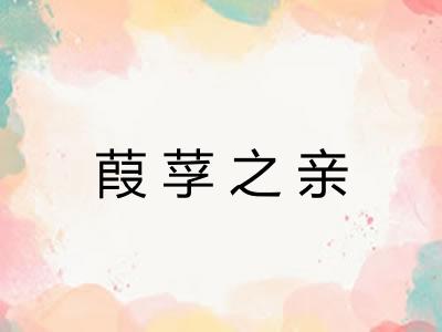 葭莩之亲
