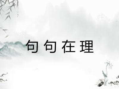句句在理