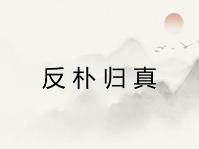 反朴归真