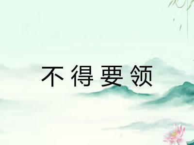 不得要领