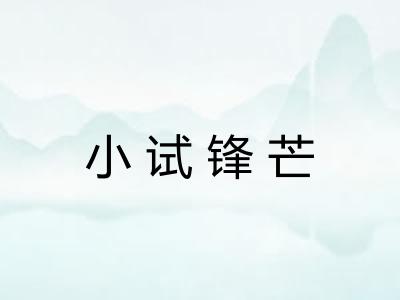 小试锋芒