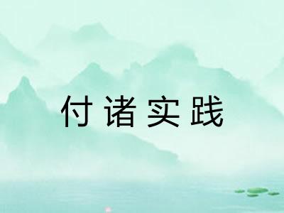 付诸实践