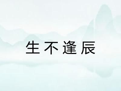 生不逢辰 生不逢辰
