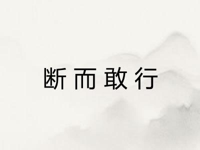 断而敢行