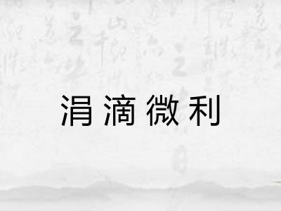 涓滴微利