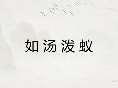 如汤泼蚁