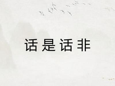话是话非