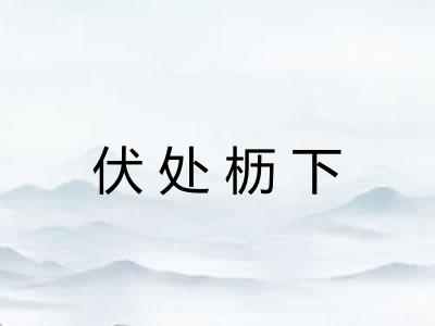 伏处枥下