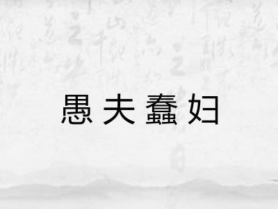 愚夫蠢妇