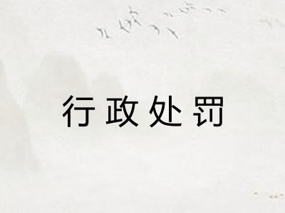 行政处罚