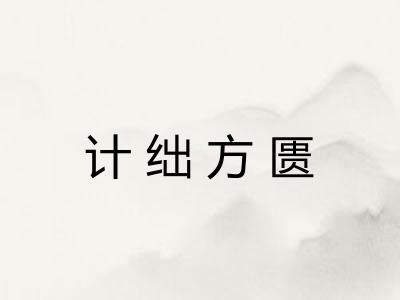 计绌方匮