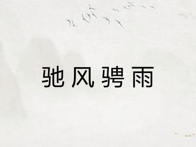 驰风骋雨