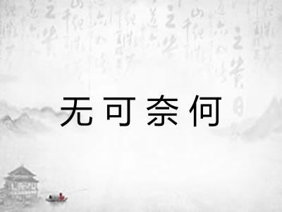 无可奈何