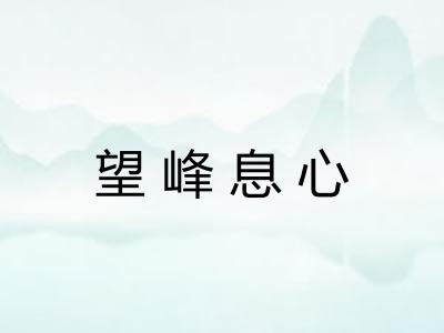 望峰息心