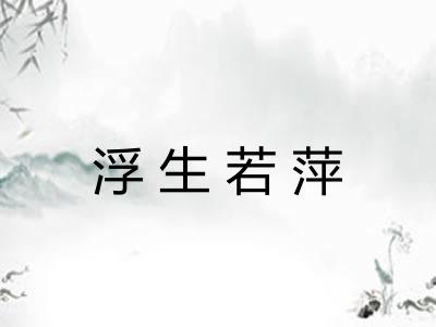 浮生若萍