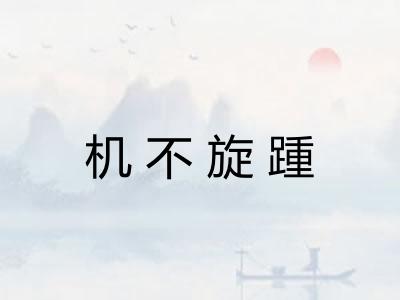 机不旋踵