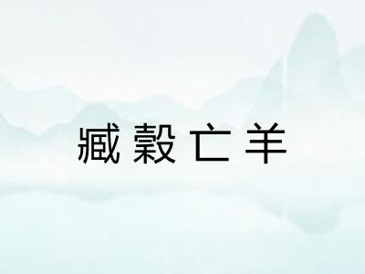 臧穀亡羊