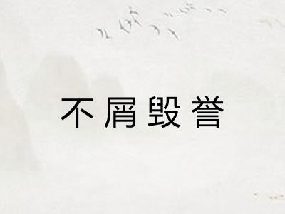 不屑毁誉