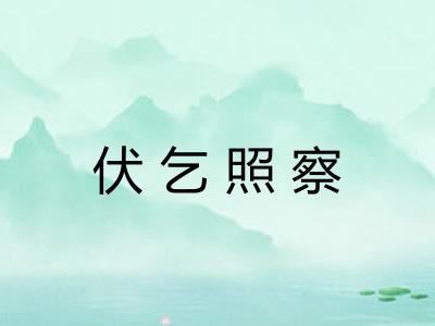 伏乞照察