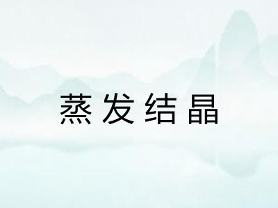 蒸发结晶