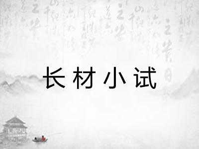 长材小试 长材小试