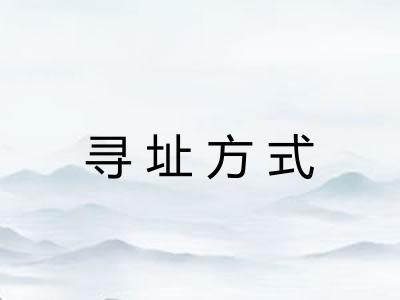 寻址方式