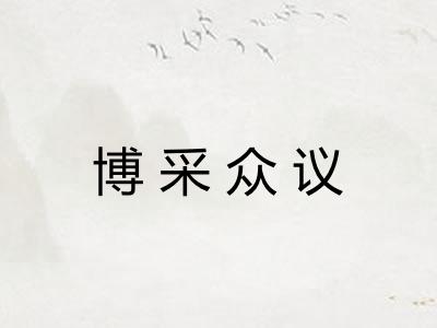 博采众议