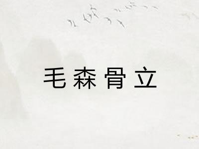 毛森骨立