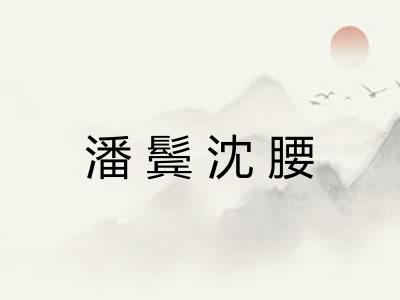 潘鬓沈腰