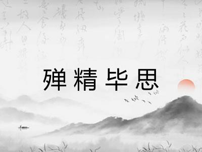 殚精毕思