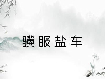 骥服盐车