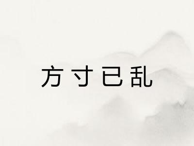 方寸已乱