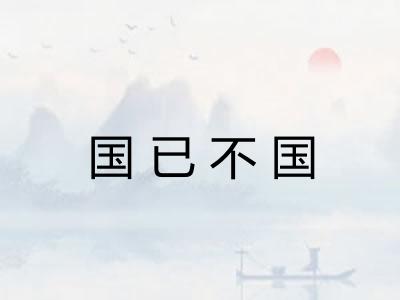国已不国