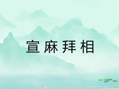 宣麻拜相